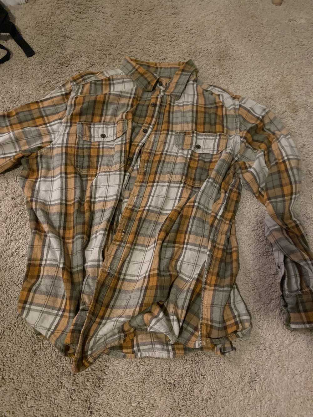 Split Flannel Button Down - Brown/Orange – Refried Apparel