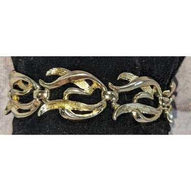 Other Claudette Vintage Gold Floral Link Bracelet - image 1