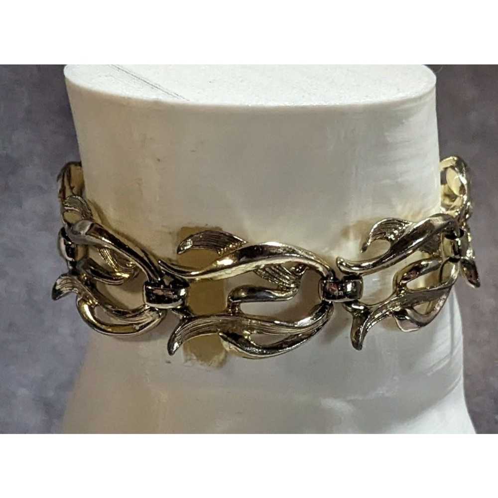 Other Claudette Vintage Gold Floral Link Bracelet - image 2