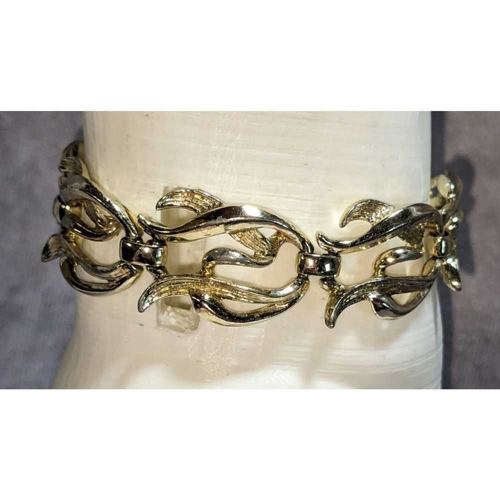 Other Claudette Vintage Gold Floral Link Bracelet - image 4