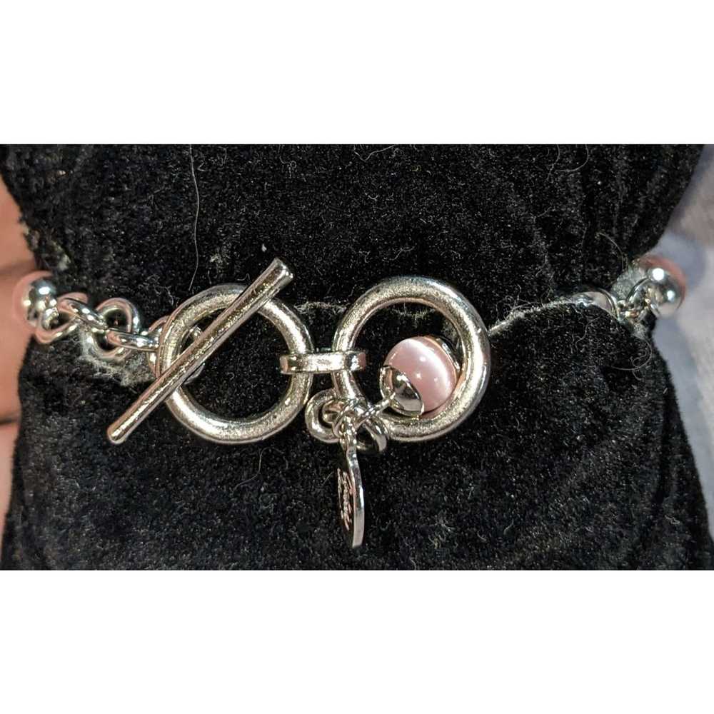 Other Cookie Lee Silver And Pink Beaded Cat Eye T… - image 4