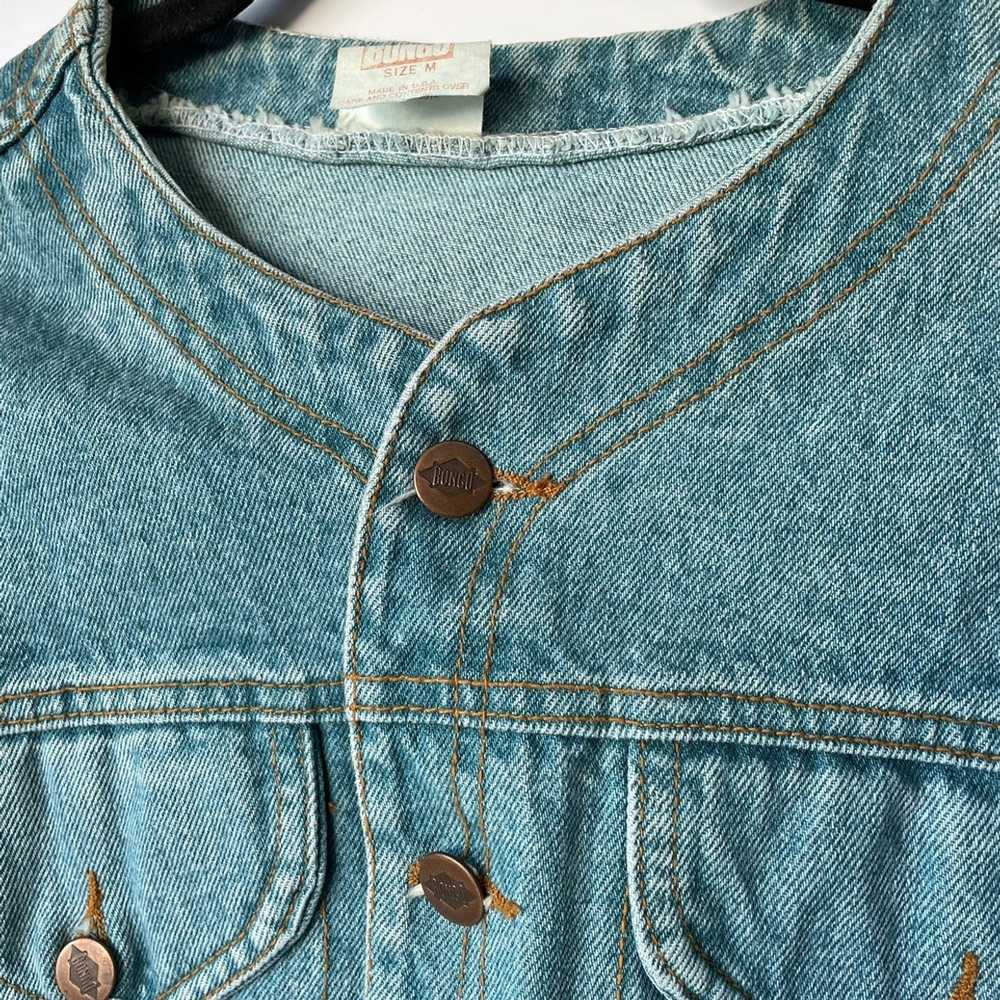 Vintage Vintage Rare Aqua Blue Denim Jean Jacket … - image 2