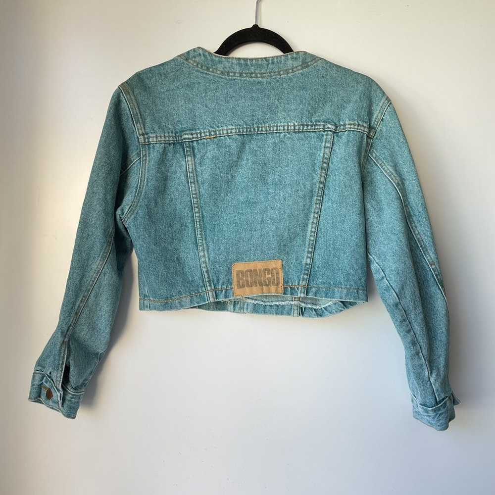 Vintage Vintage Rare Aqua Blue Denim Jean Jacket … - image 7