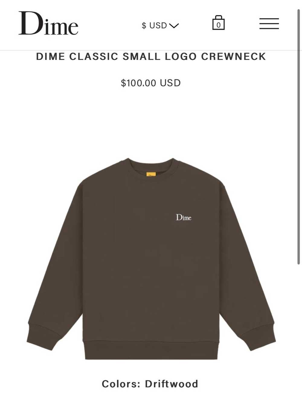 Dime Dark Brown Dime Crewneck - image 4