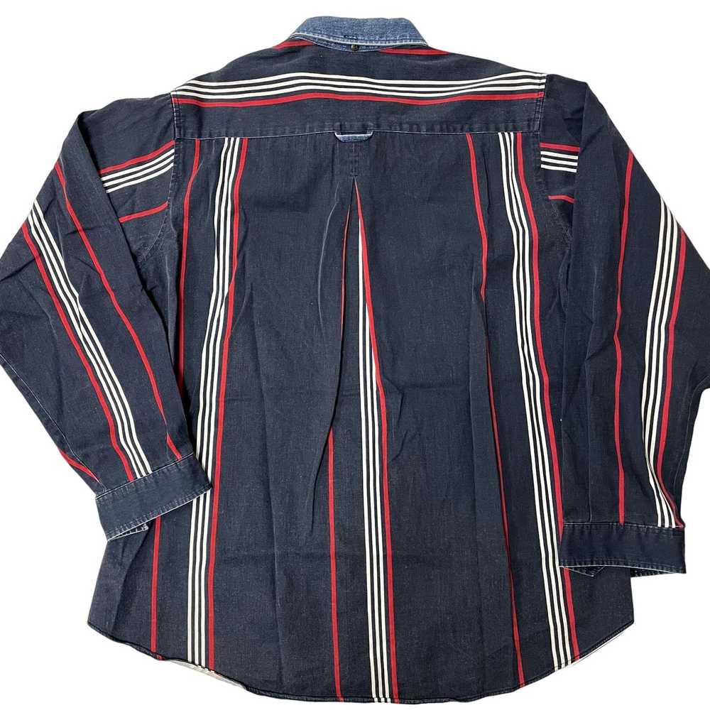 Unkwn 90's Panhandle Slim Blue Stripe BRUSH POPPE… - image 2