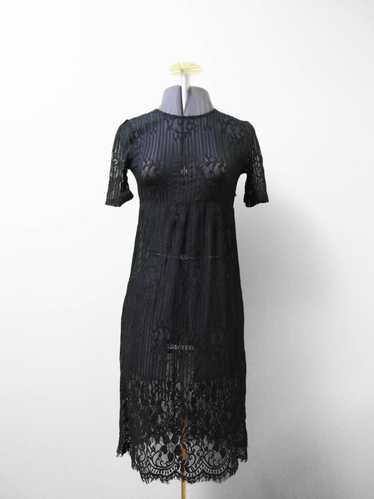 Zara Long & black Vintage Patterned Dress