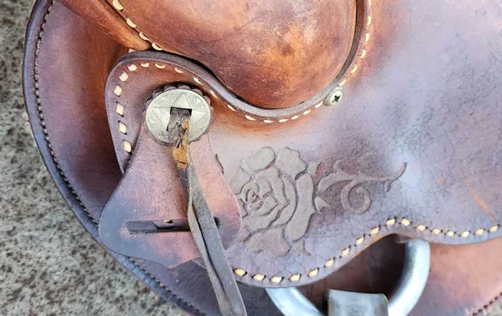 Custom Hand Made Tooled Leather Western Horse Sad… - image 6