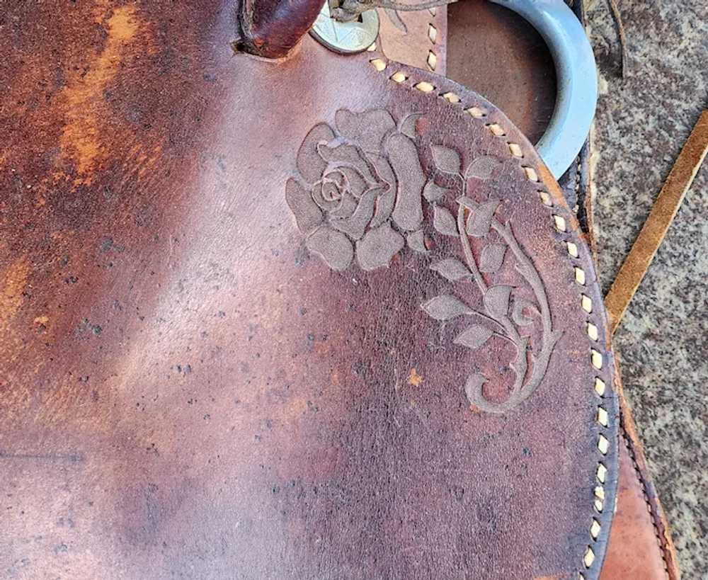 Custom Hand Made Tooled Leather Western Horse Sad… - image 7
