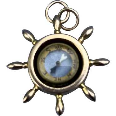 9 carat gold Compass, pendant, watch fob/Victorian - image 1
