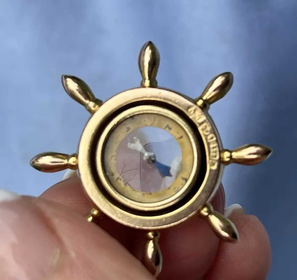 9 carat gold Compass, pendant, watch fob/Victorian - image 3