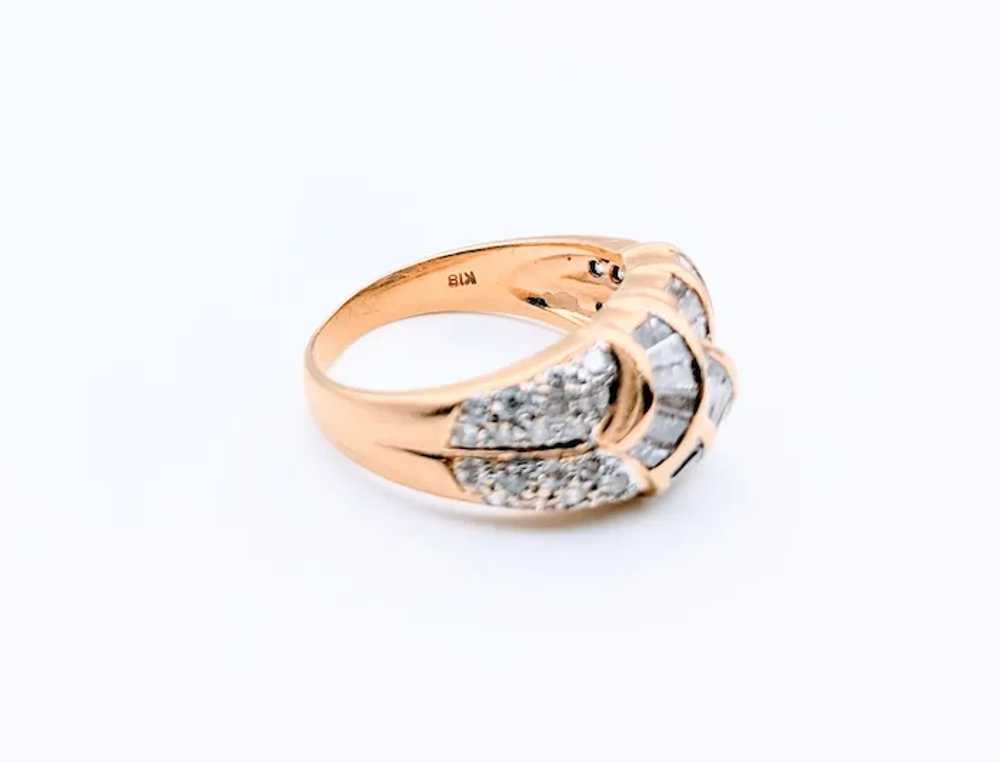 Vintage 18k Gold Ring with Baguette Diamonds and … - image 6