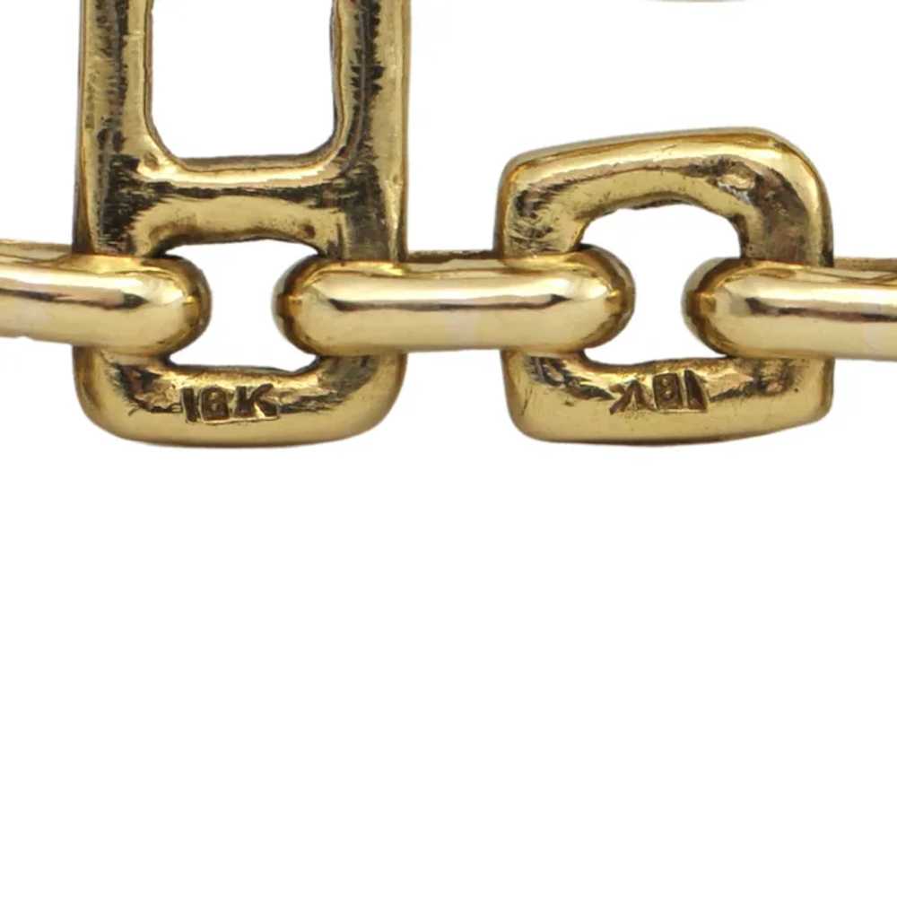 Vintage 18K Gold Brutalist Style Rectangular Link… - image 5