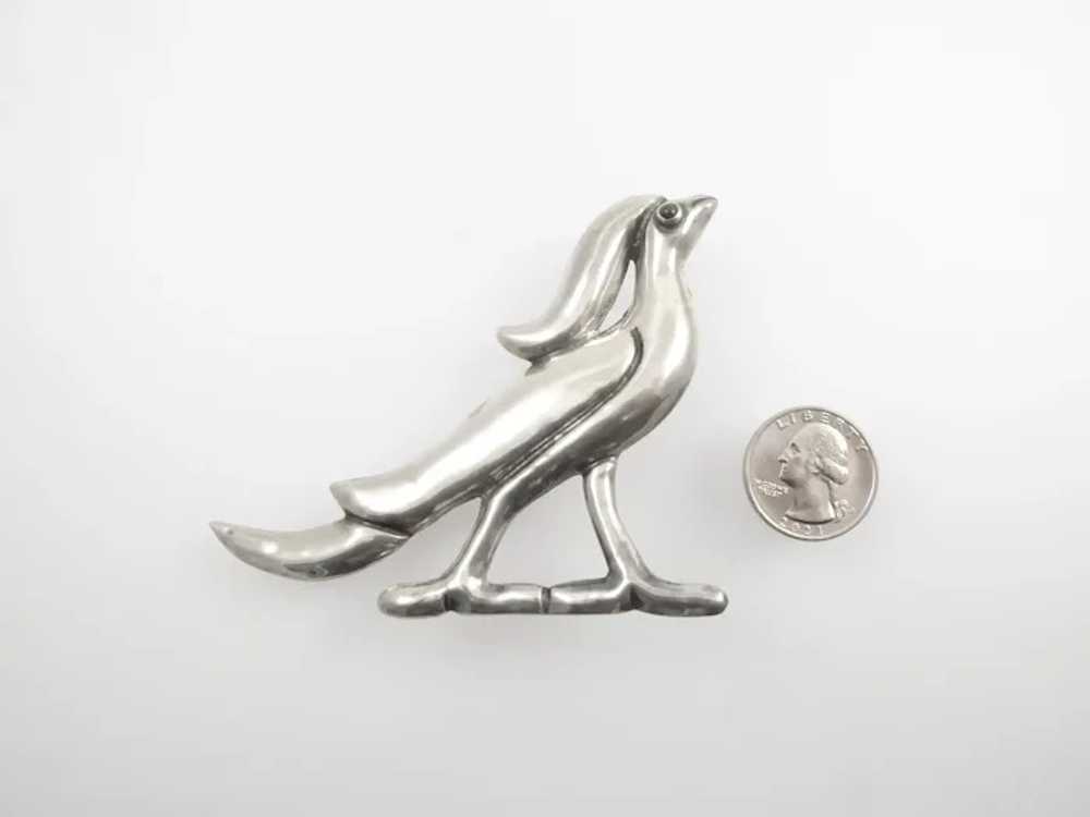 Large Mexican Sterling Bird Brooch - image 2