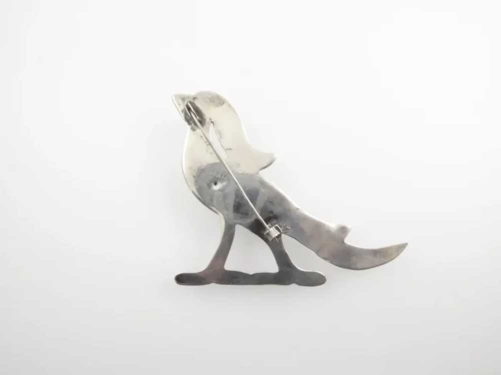 Large Mexican Sterling Bird Brooch - image 3