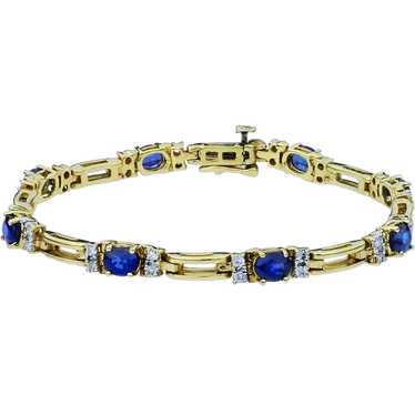 14K Yellow Gold 3.84ctw Sapphire & .64ctw Diamond 