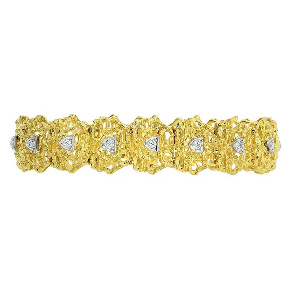 Vintage 18K Yellow Gold .96ctw Natural Diamond Te… - image 4