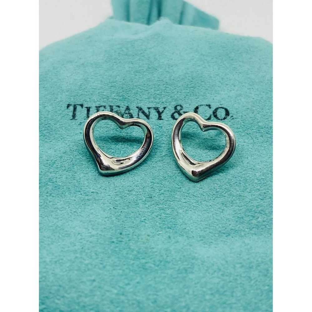 Tiffany & Co Open Heart silver earrings - image 3