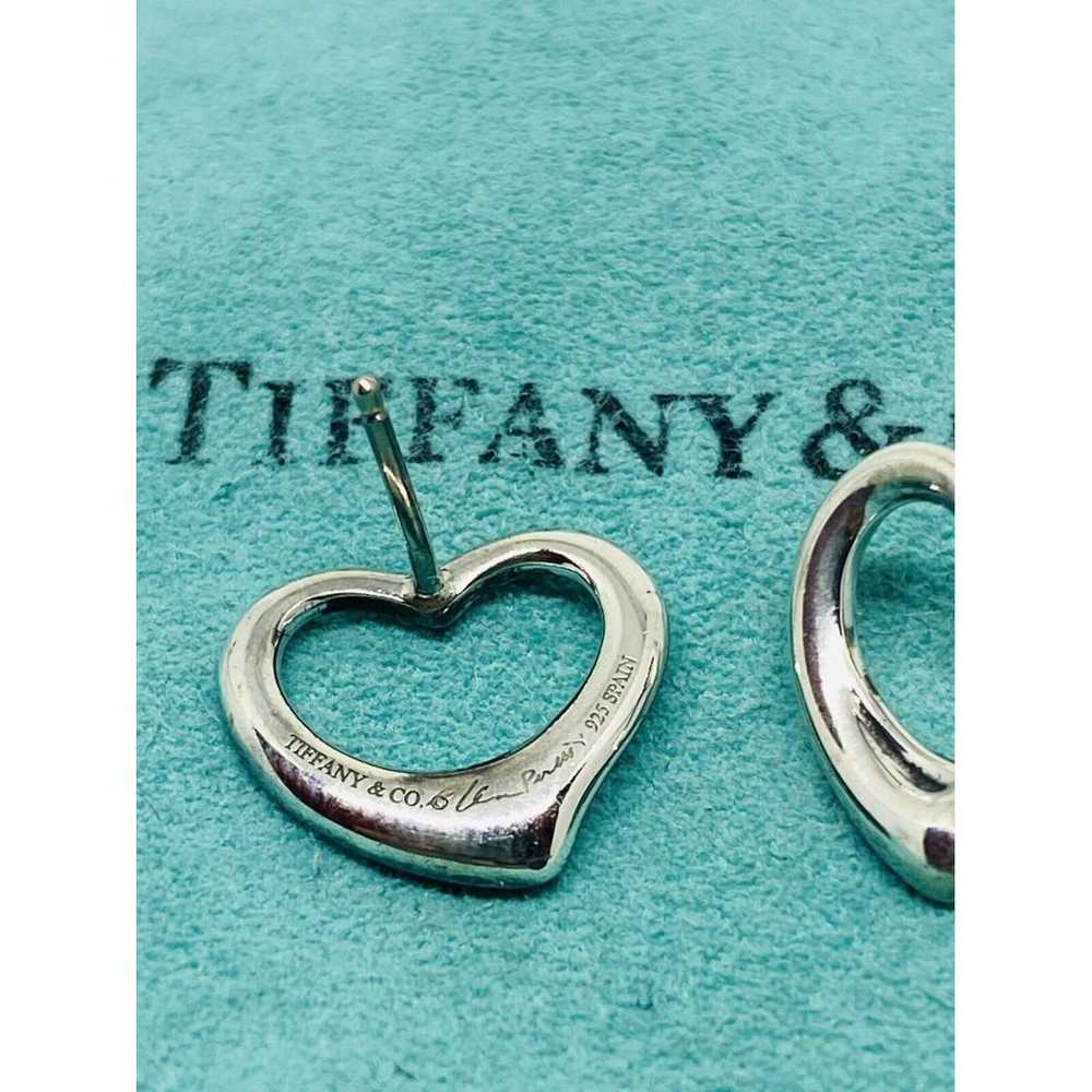 Tiffany & Co Open Heart silver earrings - image 4