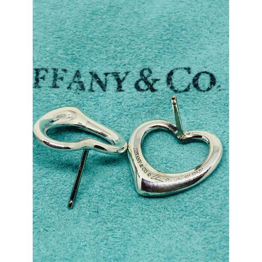 Tiffany & Co Open Heart silver earrings - image 6