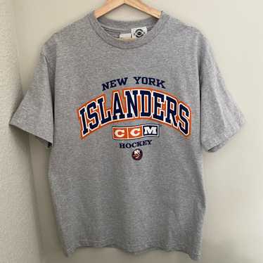 vtg 90s NEW YORK ISLANDERS FISHERMAN JERSEY STYLE T-Shirt XL hockey nhl  salem