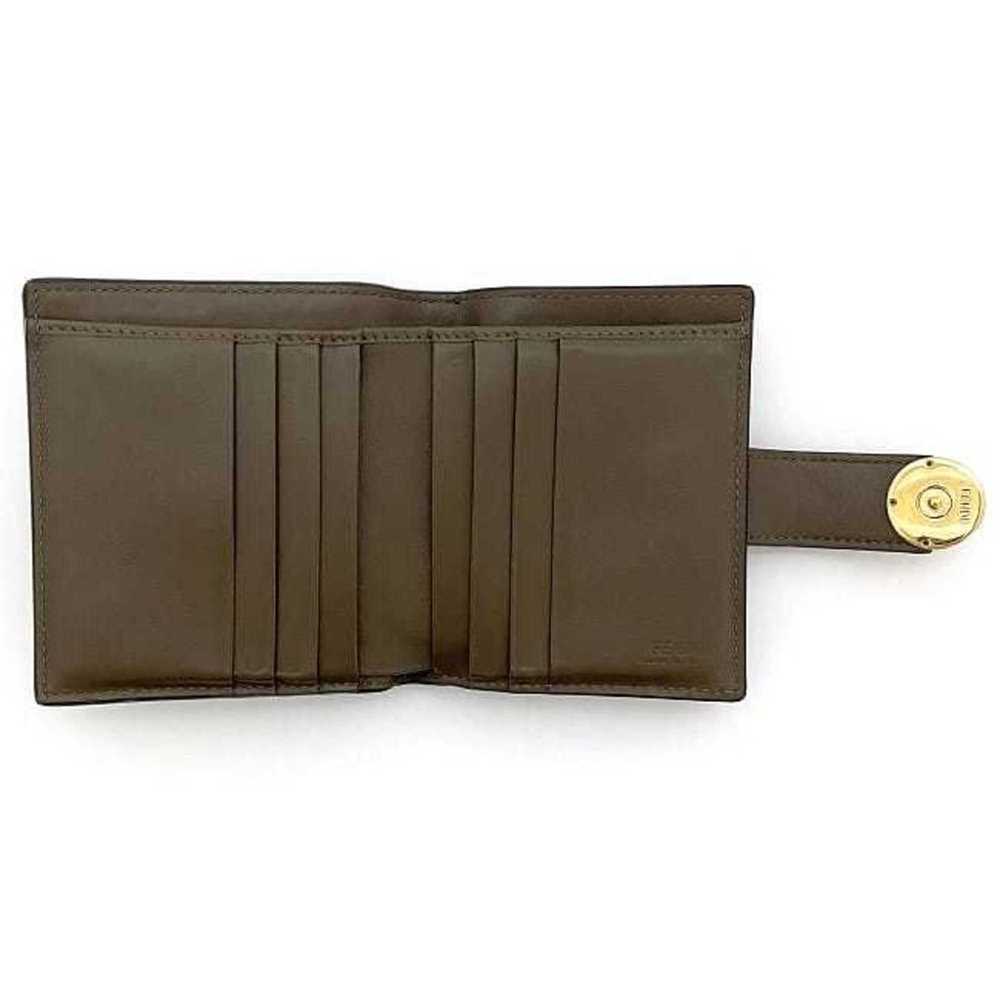 Fendi Fendi Bifold Wallet Brown Black Gold Zucca … - image 7