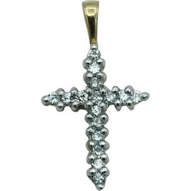 10K .25ctw Diamond Cross Pendant