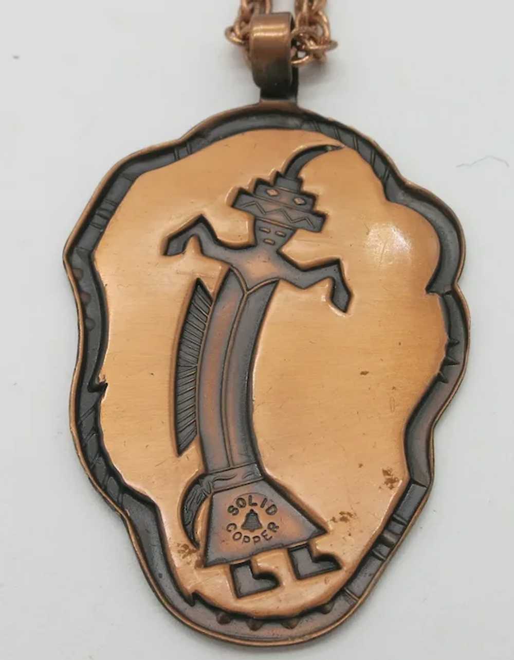 Bell Trading Post Copper Dancing Kachina Pendant … - image 3