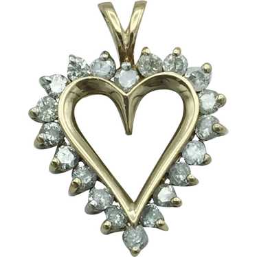 10K .75ctw Diamond Heart Pendant