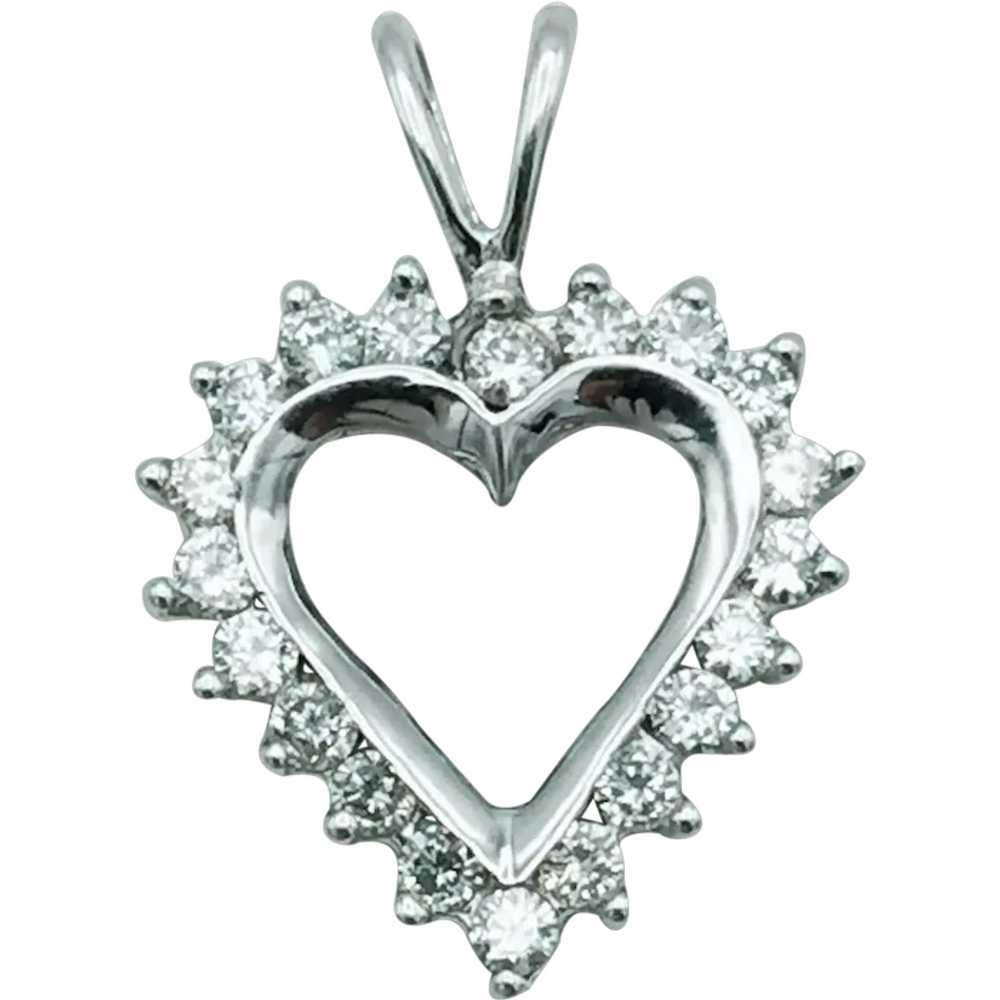 14KW .50ctw Diamond Heart Pendant - image 1