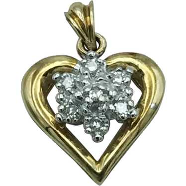 10K .15 ctw Diamond Heart Pendant