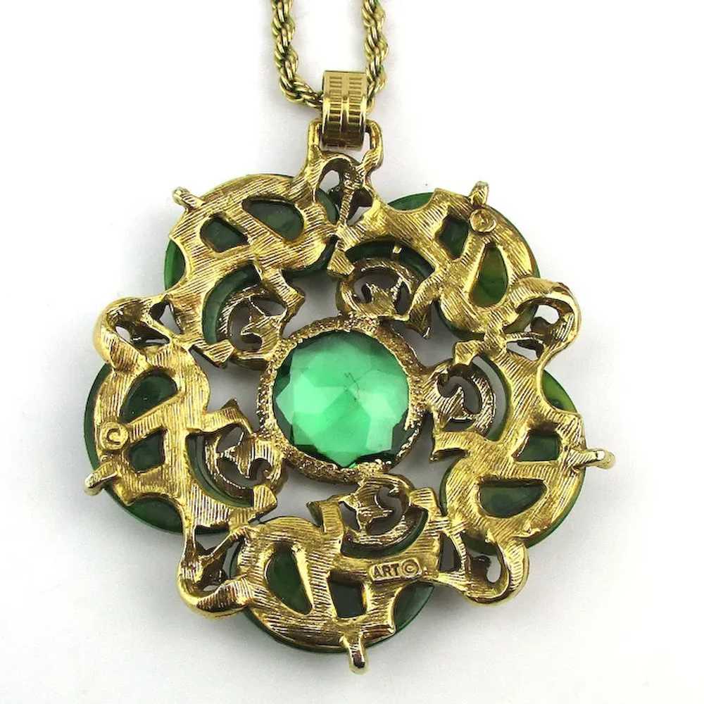 ART Jewelry Necklace Marbled Bakelite w/ Goldtone… - image 4