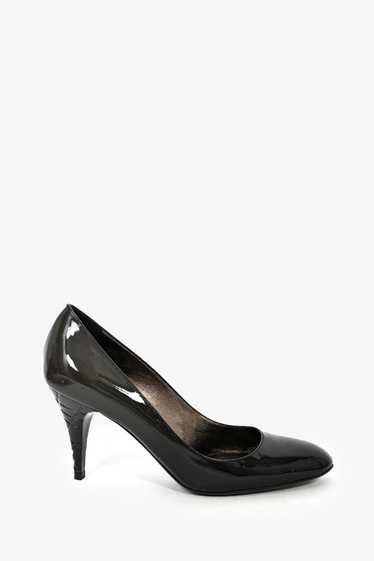 Burberry Black/Grey Patent Leather Heels Size 38 - image 1