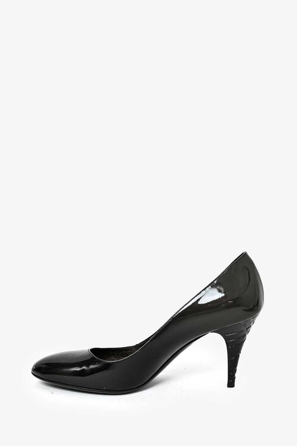 Burberry Black/Grey Patent Leather Heels Size 38 - image 4