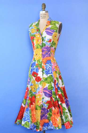 Blooming Cutout Flare Dress M - image 1