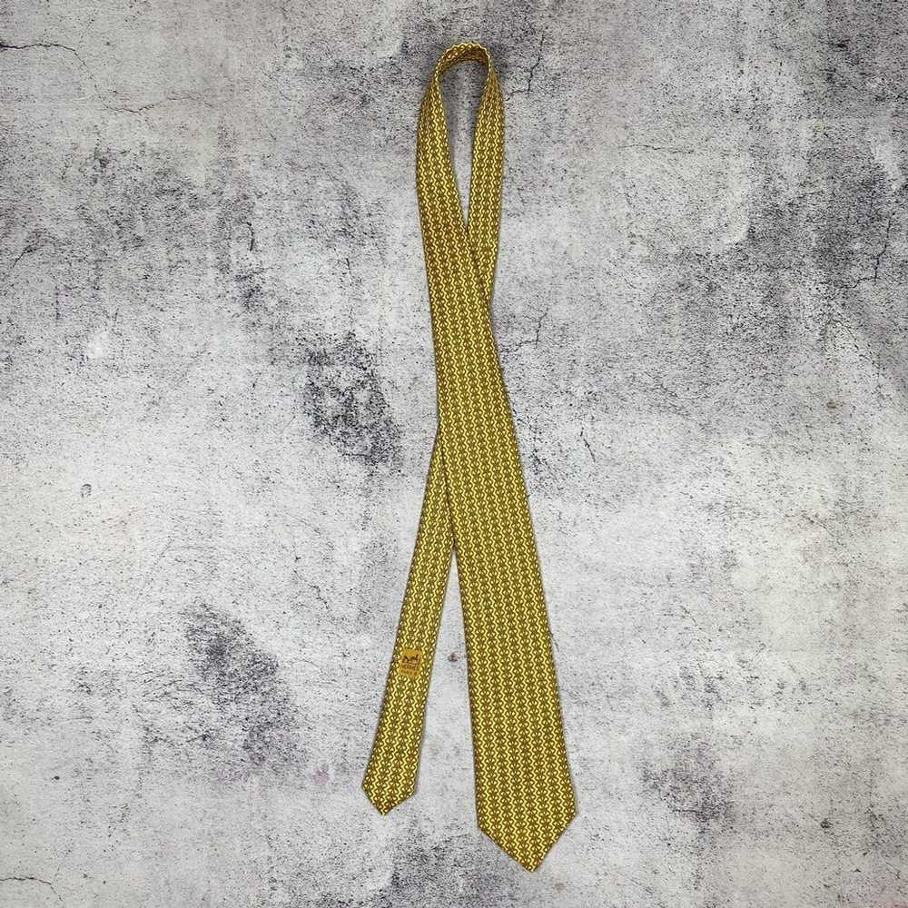 Hermes Hermes Men’s Tie Pure Silk Yellow Horse Pa… - image 11