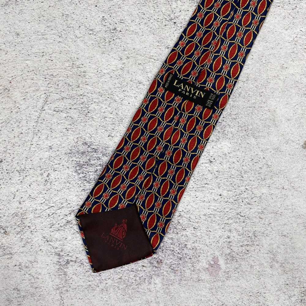 Lanvin Lanvin Men’s Tie Pure Silk Red Navy - image 4