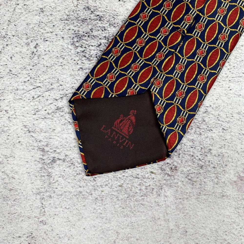 Lanvin Lanvin Men’s Tie Pure Silk Red Navy - image 5