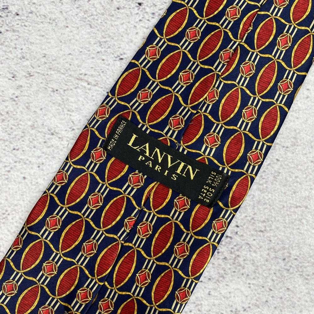 Lanvin Lanvin Men’s Tie Pure Silk Red Navy - image 6