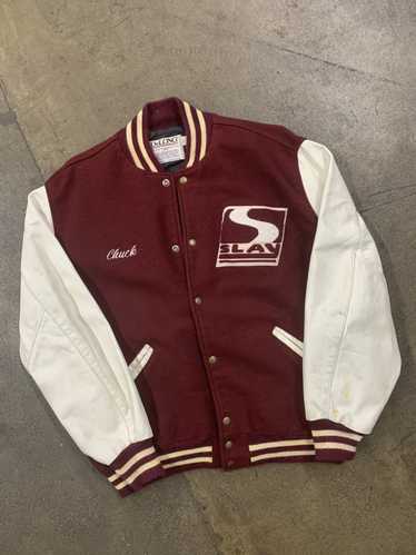 Vintage Vintage Maroon Slay Quality Varisty Jacket - image 1