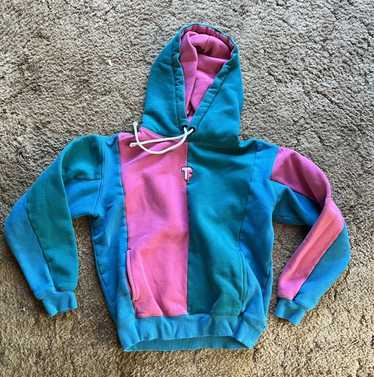 Teddy Fresh Sz S All-Over Multicolored Pastel Bears Hoodie Sweatshirt Rare