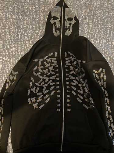 Streetwear Descending skeleton rhinestones bullet 