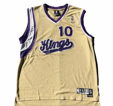 Mike Bibby Sacramento Kings Reebok NBA Gold Alternate Jersey Vintage Mns Sz  XL