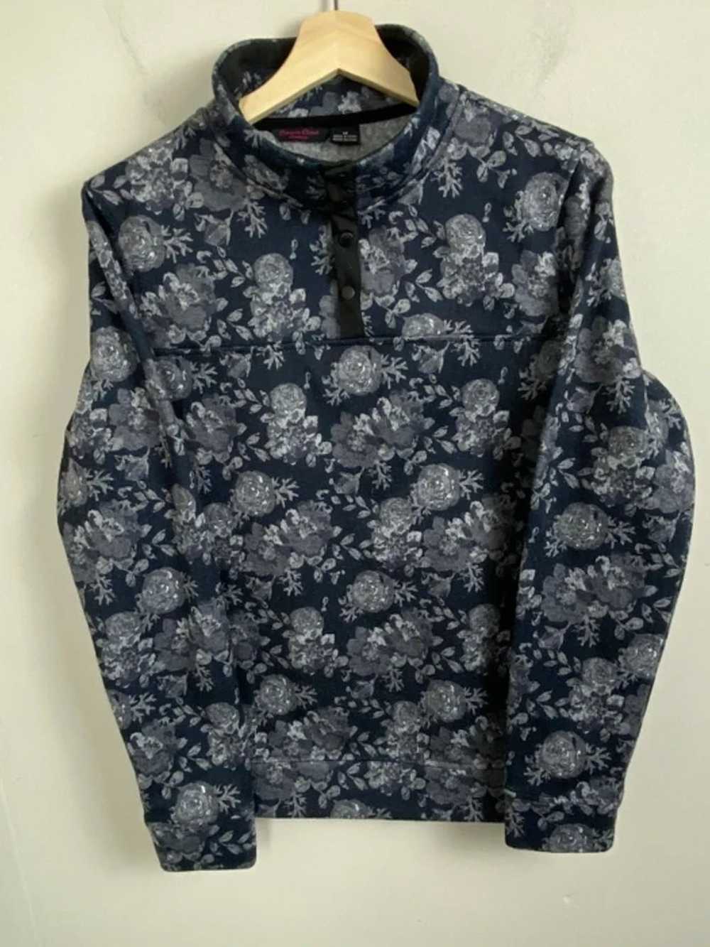 Vintage Vintage Crewneck Dark Floral Snap T Fleece - image 1