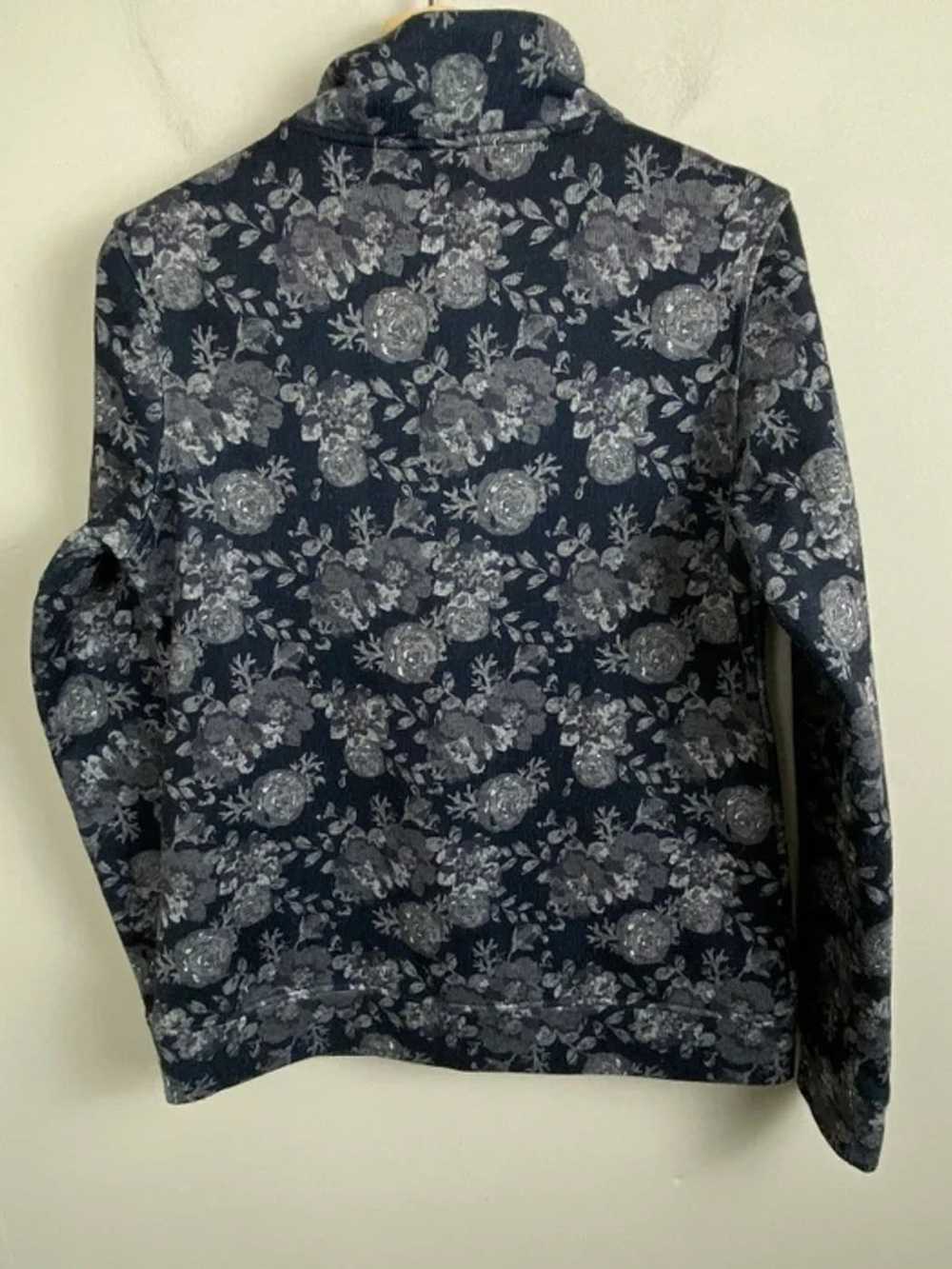 Vintage Vintage Crewneck Dark Floral Snap T Fleece - image 3