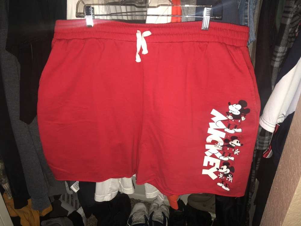 Disney × Streetwear Red Mickey Mouse Shorts - image 1