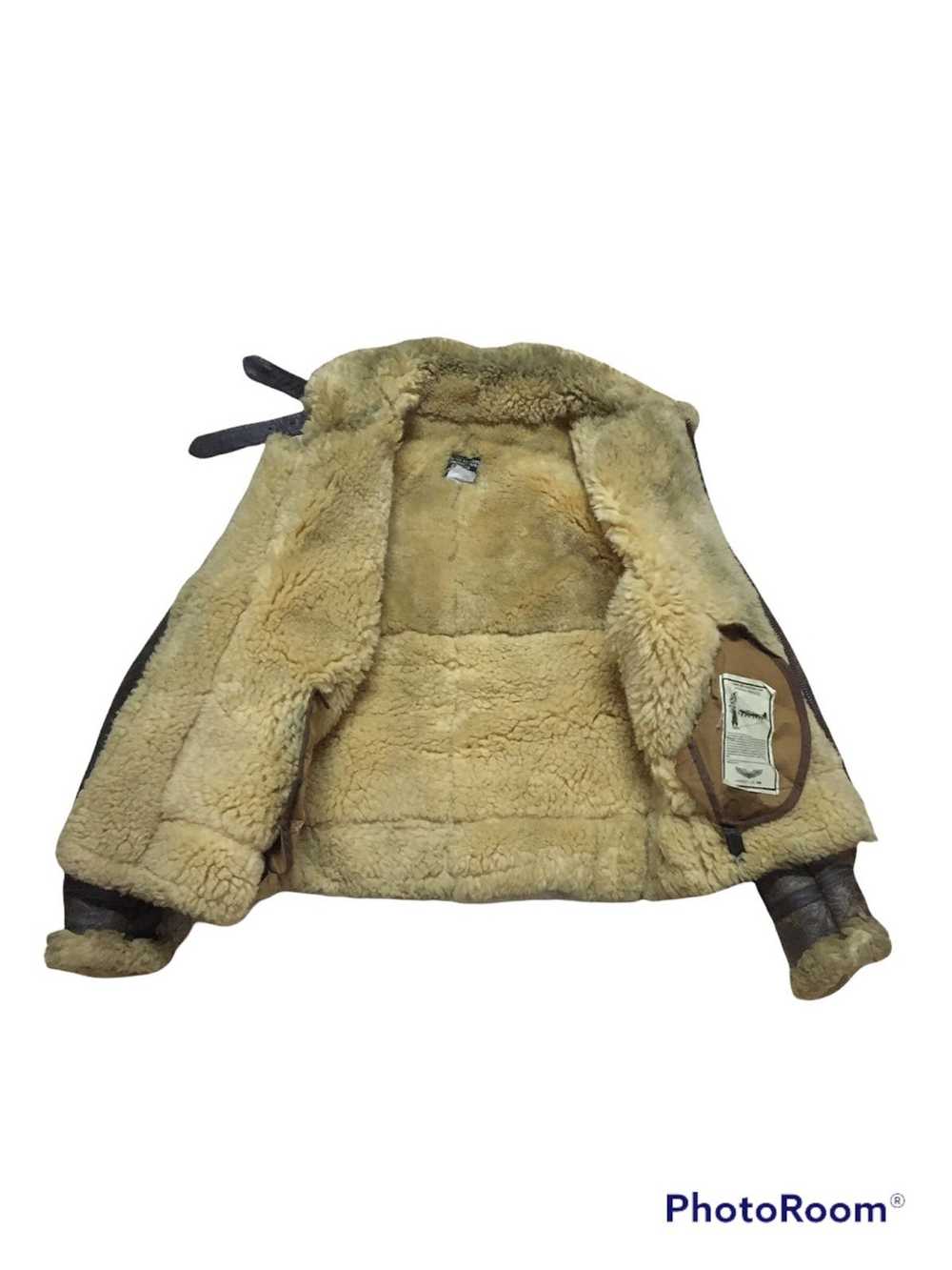 Avirex × Leather Jacket × Sheepskin Coat Leather … - image 3