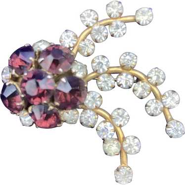 Gorgeous Comet Brooch with Amethyst and Paste Cle… - image 1