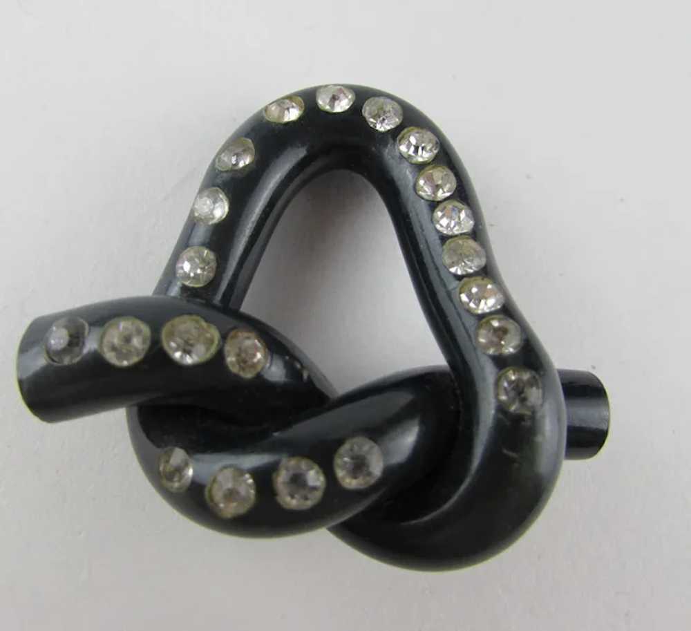 Mid Century Modern Lucite Bow Pin - image 3