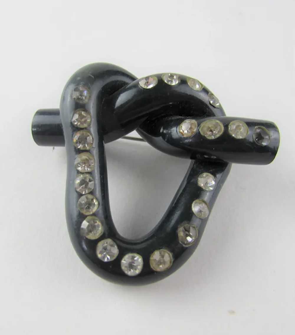 Mid Century Modern Lucite Bow Pin - image 5