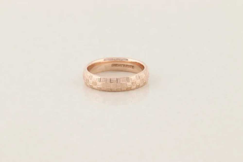 14k Rose Gold Textured Etched Hollow Infinity Ban… - image 6